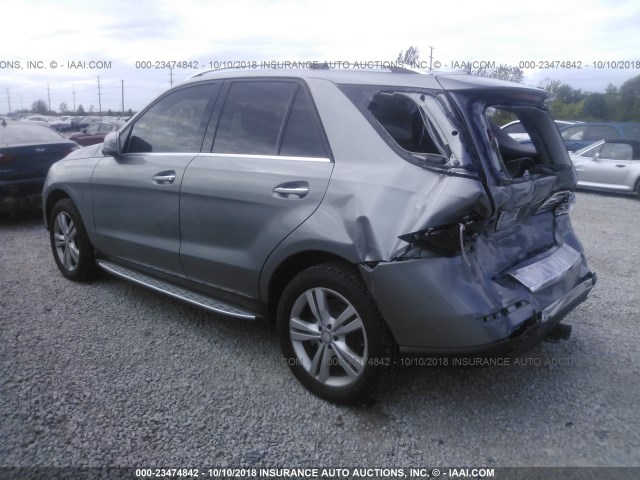 4JGDA5HB6FA532997 - 2015 MERCEDES-BENZ ML 350 4MATIC GRAY photo 3