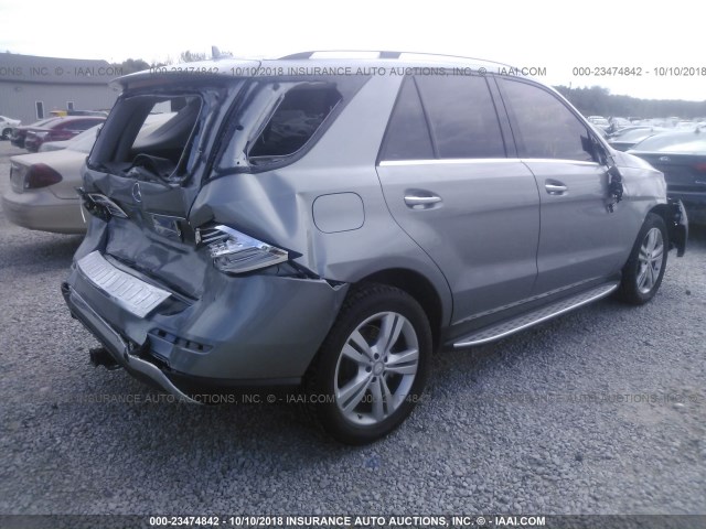 4JGDA5HB6FA532997 - 2015 MERCEDES-BENZ ML 350 4MATIC GRAY photo 4