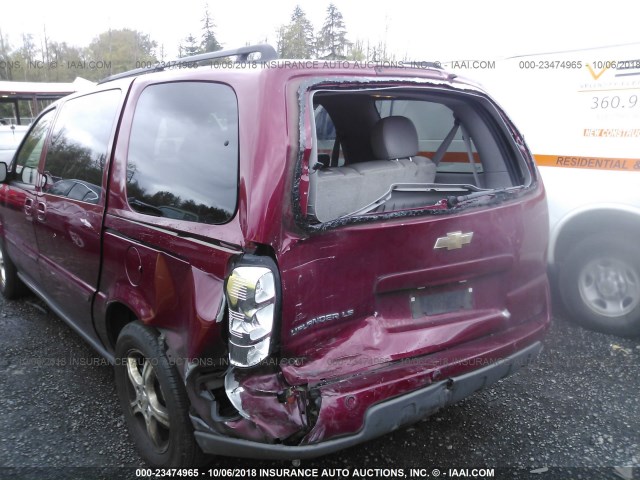 1GNDV23LX5D242001 - 2005 CHEVROLET UPLANDER LS 红色 照片 6