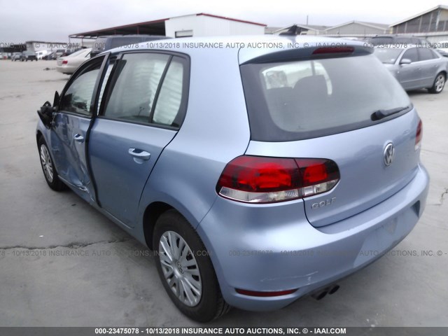 WVWDA7AJ2CW032111 - 2012 VOLKSWAGEN GOLF BLUE photo 3