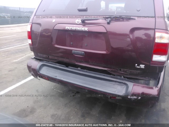 JN8DR09YX4W915848 - 2004 NISSAN PATHFINDER LE/SE BURGUNDY photo 6