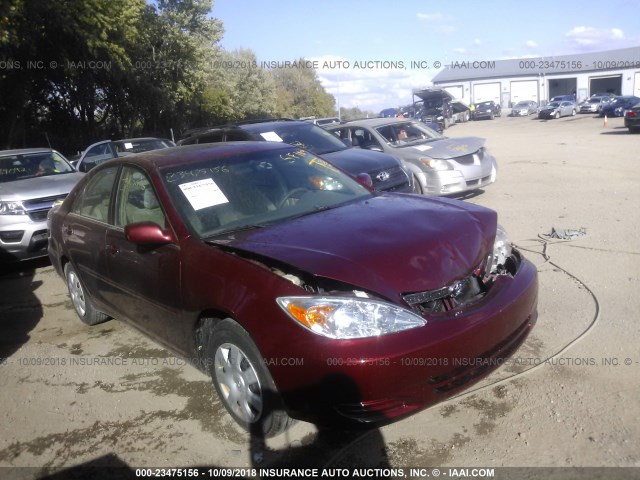 4T1BE32K82U063137 - 2002 TOYOTA CAMRY LE/XLE/SE RED photo 1