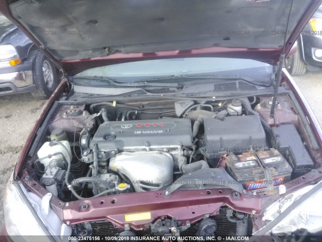 4T1BE32K82U063137 - 2002 TOYOTA CAMRY LE/XLE/SE RED photo 10