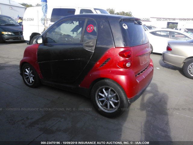 WMEEJ31X18K162950 - 2008 SMART FORTWO PURE/PASSION RED photo 3