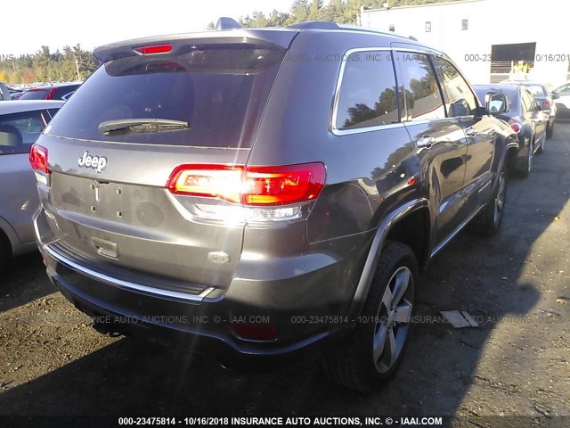 1C4RJFCG0FC165103 - 2015 JEEP GRAND CHEROKEE OVERLAND GRAY photo 4