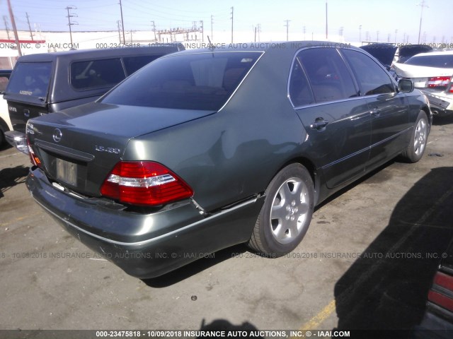 JTHBN36F740157603 - 2004 LEXUS LS 430 GREEN photo 4