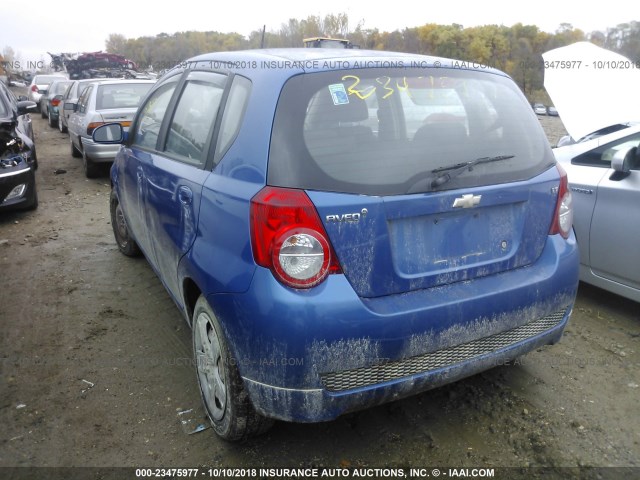 KL1TD66E99B665477 - 2009 CHEVROLET AVEO LS/LT Mavi foto 3
