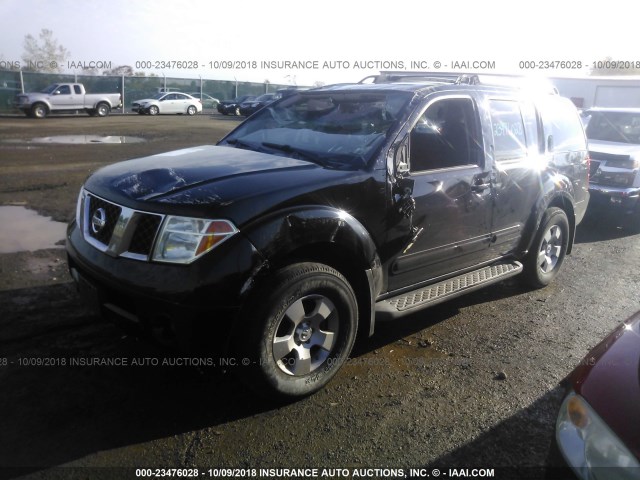 5N1AR18W36C653871 - 2006 NISSAN PATHFINDER LE/SE/XE BLACK photo 2