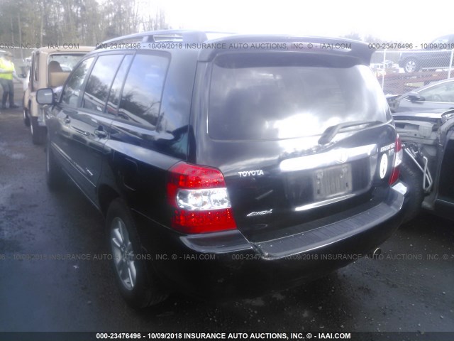 JTEEW21A260029446 - 2006 TOYOTA HIGHLANDER HYBRID BLACK photo 3