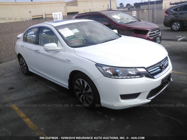 1HGCR6F53EA005270 - 2014 HONDA ACCORD HYBRID/EXL WHITE photo 1