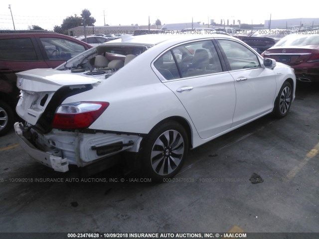 1HGCR6F53EA005270 - 2014 HONDA ACCORD HYBRID/EXL WHITE photo 4