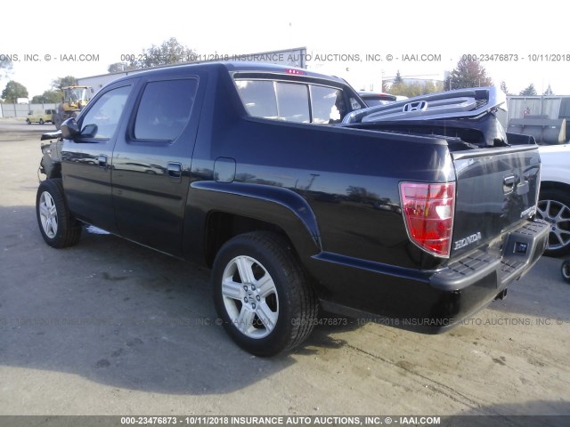 5FPYK1F52BB452842 - 2011 HONDA RIDGELINE RTL BLACK photo 3