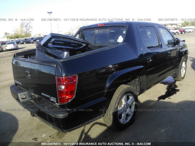 5FPYK1F52BB452842 - 2011 HONDA RIDGELINE RTL BLACK photo 4