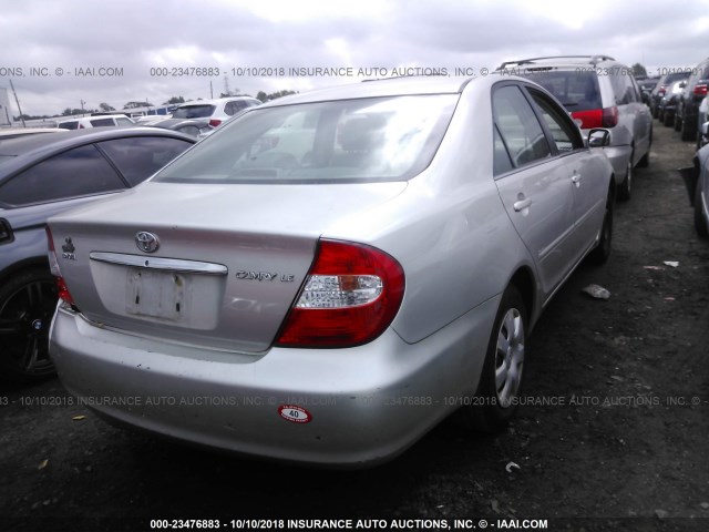4T1BE32K94U816306 - 2004 TOYOTA CAMRY LE/XLE/SE SILVER photo 4
