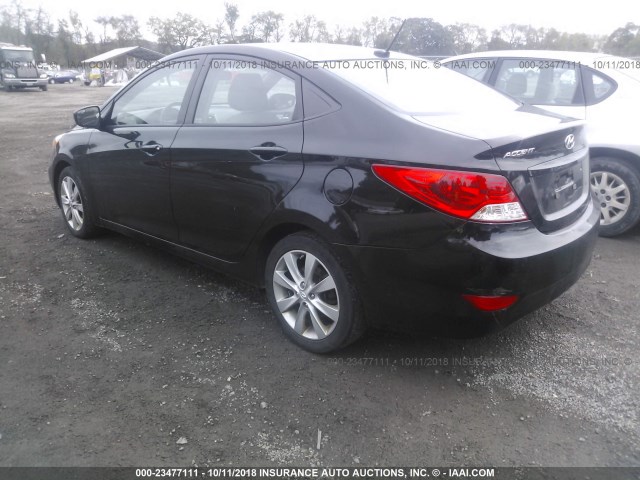 KMHCU4AE1EU599229 - 2014 HYUNDAI ACCENT GLS/SE BLACK photo 3