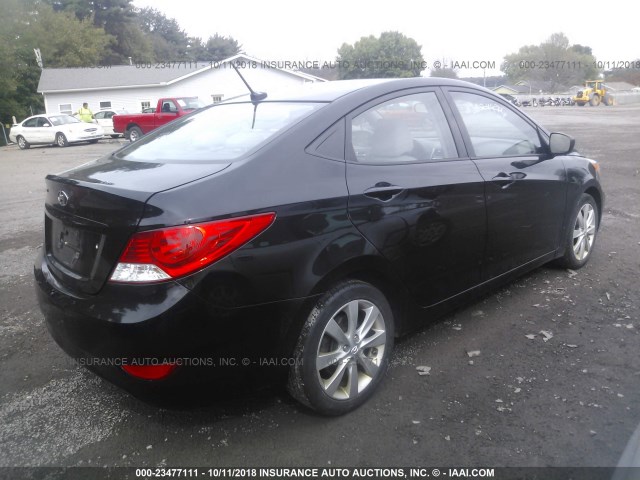 KMHCU4AE1EU599229 - 2014 HYUNDAI ACCENT GLS/SE BLACK photo 4