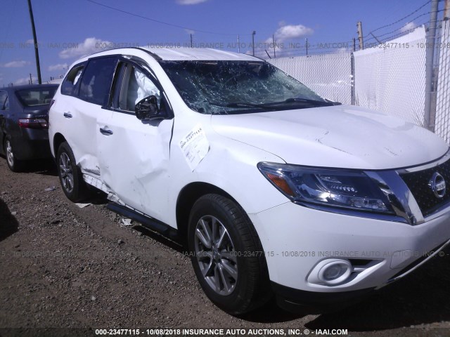 5N1AR2MN4DC680254 - 2013 NISSAN PATHFINDER S/SV/SL/PLATINUM WHITE photo 1