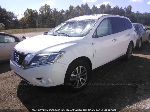 5N1AR2MN4DC680254 - 2013 NISSAN PATHFINDER S/SV/SL/PLATINUM WHITE photo 2