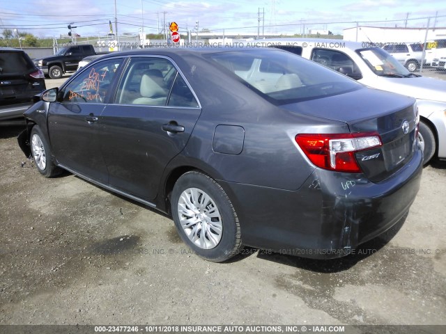 4T1BD1FK7CU056652 - 2012 TOYOTA CAMRY HYBRID/LE/XLE 灰色 照片 3