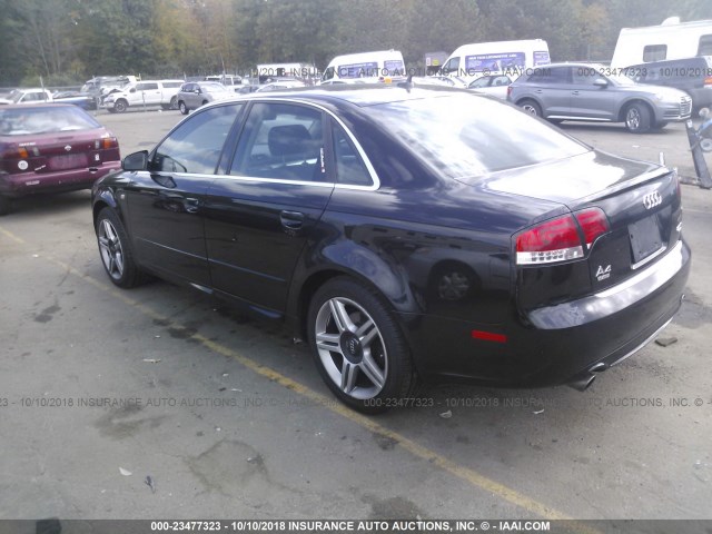 WAUDF78E68A091206 - 2008 AUDI A4 2.0T QUATTRO BLACK photo 3