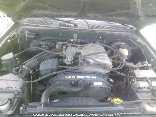 5TEGN92N12Z132202 - 2002 TOYOTA TACOMA DOUBLE CAB PRERUNNER GREEN photo 10