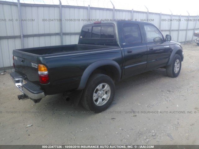 5TEGN92N12Z132202 - 2002 TOYOTA TACOMA DOUBLE CAB PRERUNNER GREEN photo 4