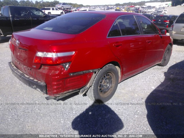 4T1BE46KX9U326917 - 2009 TOYOTA CAMRY SE/LE/XLE RED photo 4