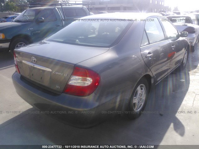 4T1BF30KX3U549403 - 2003 TOYOTA CAMRY LE/XLE/SE GRAY photo 4