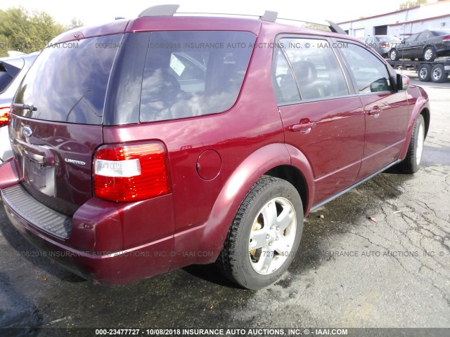 1FMDK06177GA33070 - 2007 FORD FREESTYLE LIMITED MAROON photo 4