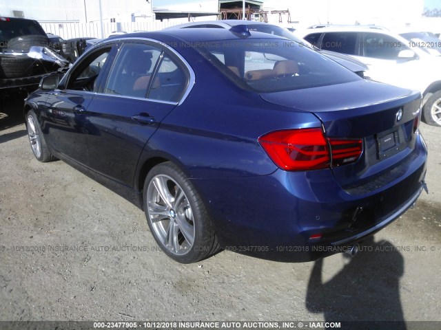 WBA8B3G57HNU35271 - 2017 BMW 340 I BLUE photo 3