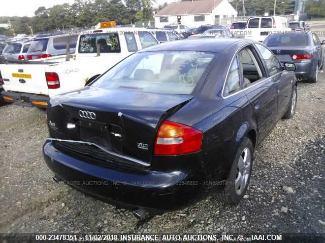 WAULT64B93N069504 - 2003 AUDI A6 3.0 QUATTRO Dark Blue photo 4