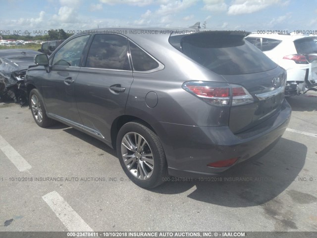 JTJZB1BA3D2411879 - 2013 LEXUS RX 450 GRAY photo 3