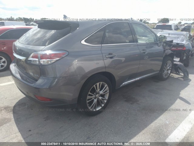 JTJZB1BA3D2411879 - 2013 LEXUS RX 450 GRAY photo 4