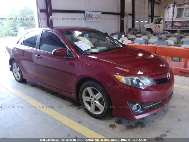 4T1BF1FK6EU788686 - 2014 TOYOTA CAMRY L/SE/LE/XLE RED photo 1