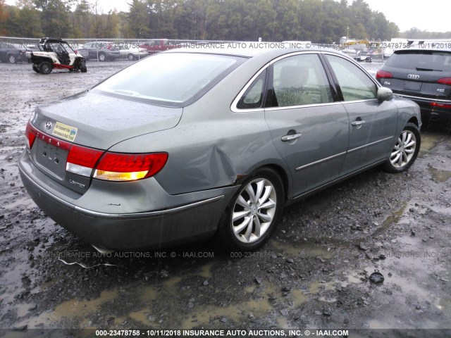 KMHFC46F46A084178 - 2006 HYUNDAI AZERA SE/LIMITED GREEN photo 4