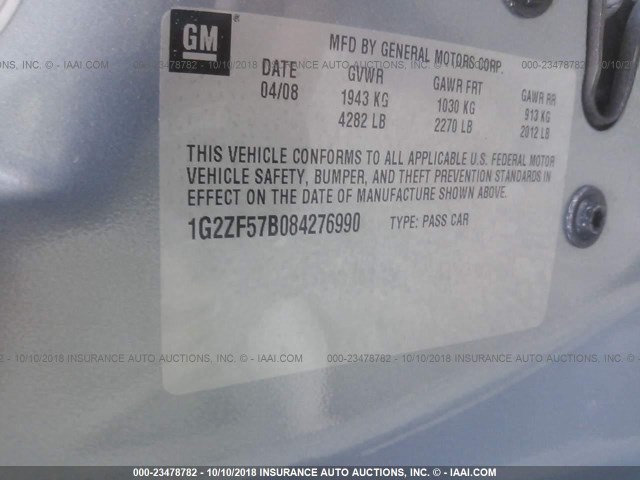 1G2ZF57B084276990 - 2008 PONTIAC G6 VALUE LEADER/BASE GREEN photo 9