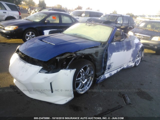 JN1AZ36A64T004296 - 2004 NISSAN 350Z ROADSTER BLUE photo 2