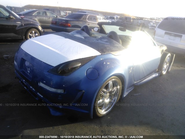 JN1AZ36A64T004296 - 2004 NISSAN 350Z ROADSTER BLUE photo 4