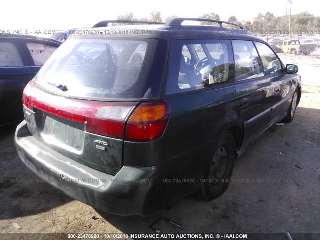 4S3BH635227310916 - 2002 SUBARU LEGACY L GREEN photo 4