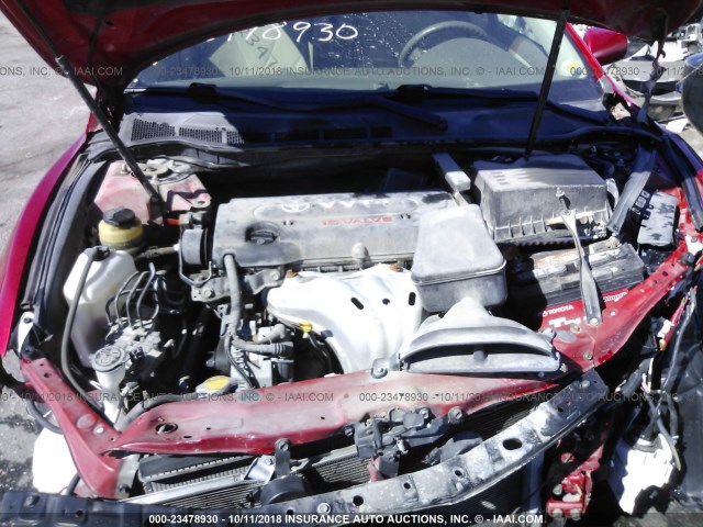 4T1BE46K97U030039 - 2007 TOYOTA CAMRY NEW GENERAT CE/LE/XLE/SE RED photo 10