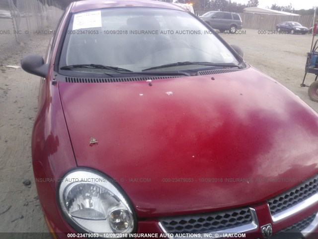 1B3ES26C24D564486 - 2004 DODGE NEON SE RED photo 6