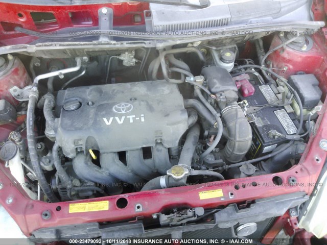 JTKKT624350096757 - 2005 TOYOTA SCION XA წითელი ფოტო 10