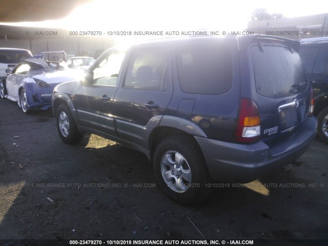 4F2YU08192KM29598 - 2002 MAZDA TRIBUTE LX/ES BLUE photo 3