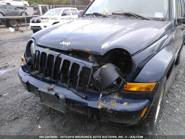 1J4GL48K56W228742 - 2006 JEEP LIBERTY SPORT BLUE photo 6