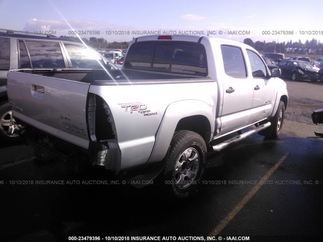 5TEJU62N17Z351269 - 2007 TOYOTA TACOMA DOUBLE CAB PRERUNNER SILVER photo 4