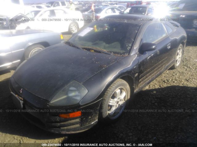 4A3AC54H11E052604 - 2001 MITSUBISHI ECLIPSE GT BLACK photo 2