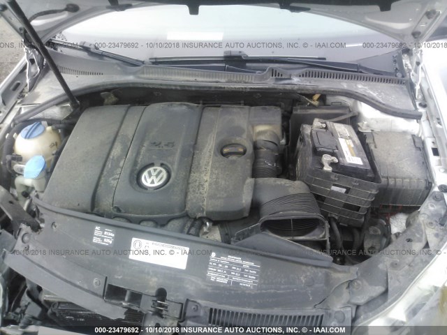 WVWDA9AJXBW110371 - 2011 VOLKSWAGEN GOLF SILVER photo 10