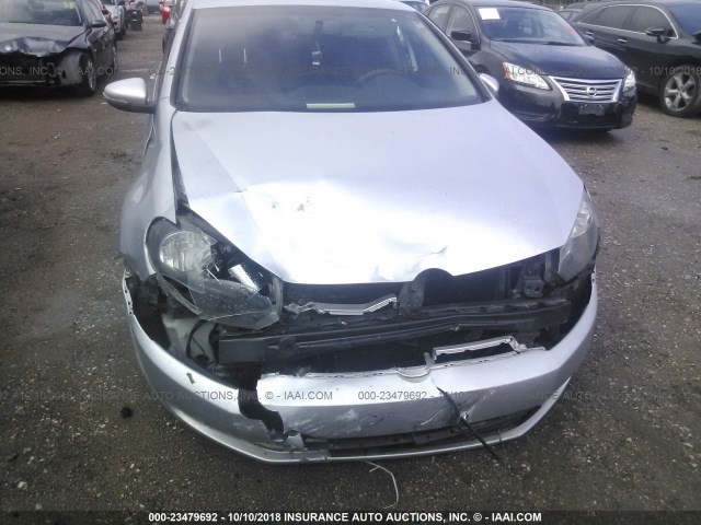 WVWDA9AJXBW110371 - 2011 VOLKSWAGEN GOLF SILVER photo 6