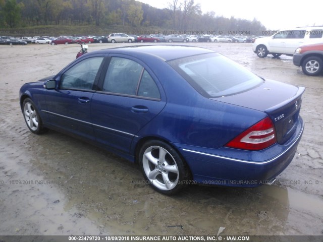 WDBRF40J24F541719 - 2004 MERCEDES-BENZ C 230K SPORT SEDAN BLUE photo 3