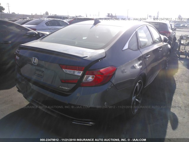 1HGCV1F35JA109153 - 2018 HONDA ACCORD SPORT GRAY photo 4